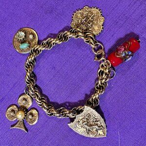 Gorgeous Ornate Vintage Charm Bracelet - Signed GERMANY